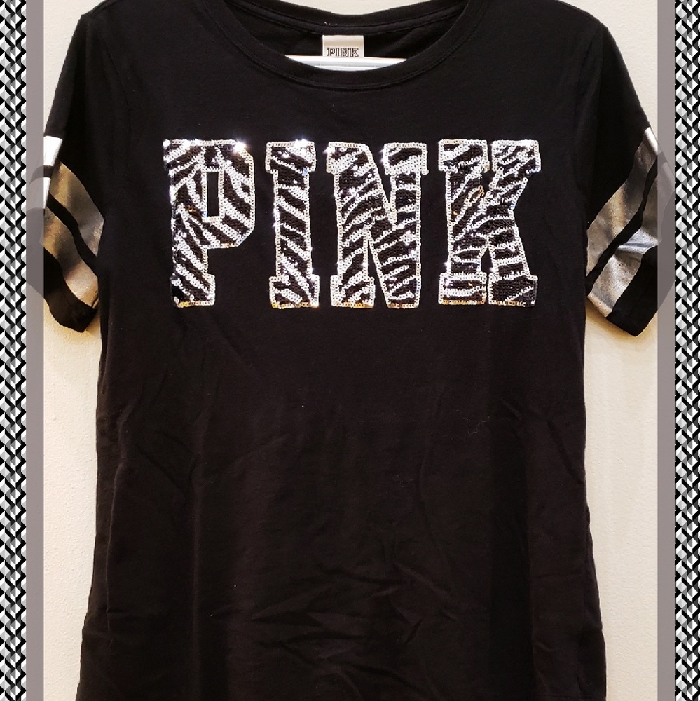 NWOT VS Pink Zebra Bling Tee